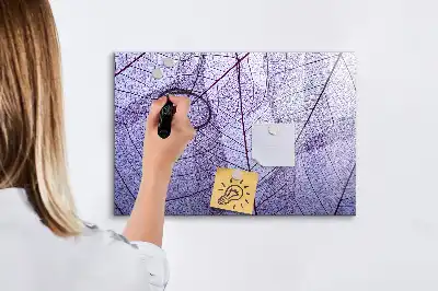 Magnetic glass dry erase board with nature leaves design