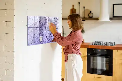 Magnetic glass dry erase board with nature leaves design