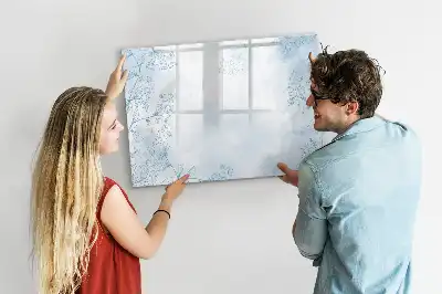 Magnetic glass dry erase board plant sketch design