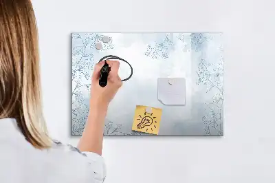 Magnetic glass dry erase board plant sketch design
