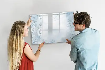Magnetic glass dry erase board plant sketch design