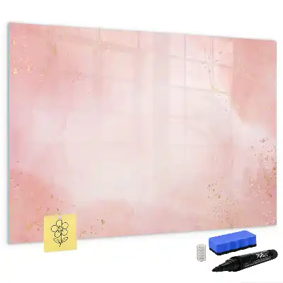 Magnetic marker board in pink marble