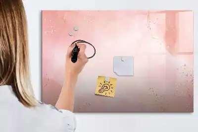 Magnetic marker board in pink marble