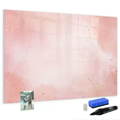 Magnetic marker board in pink marble