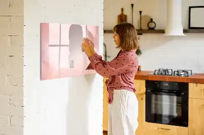 Magnetic marker board in pink marble