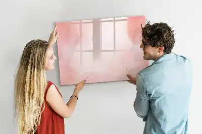 Magnetic marker board in pink marble