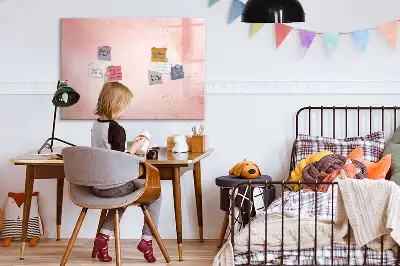 Magnetic marker board in pink marble