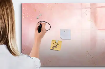 Magnetic marker board in pink marble