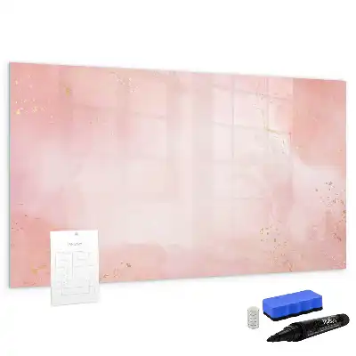 Magnetic marker board in pink marble
