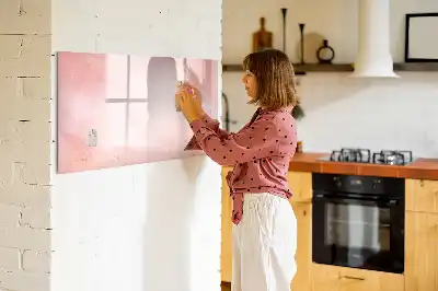Magnetic marker board in pink marble