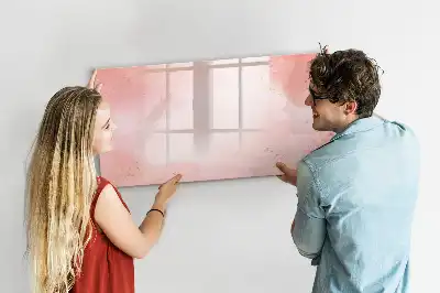 Magnetic marker board in pink marble