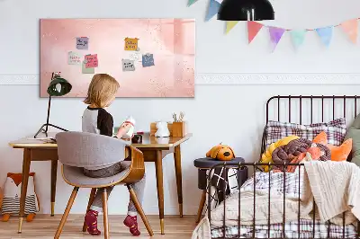 Magnetic marker board in pink marble