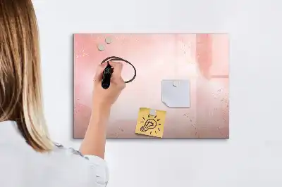 Magnetic marker board in pink marble