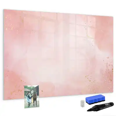 Magnetic marker board in pink marble