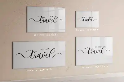 Magnetic glass dry erase board travel text