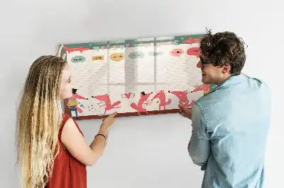 Magnetic glass dry erase board children's weekly planner
