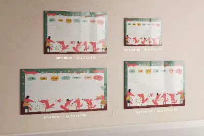 Magnetic glass dry erase board children's weekly planner
