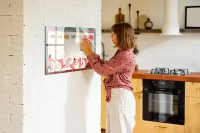 Magnetic glass dry erase board children's weekly planner
