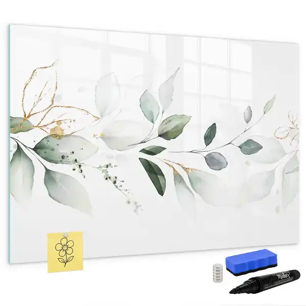 Magnetic glass dry erase board abstract list design