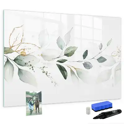 Magnetic glass dry erase board abstract list design