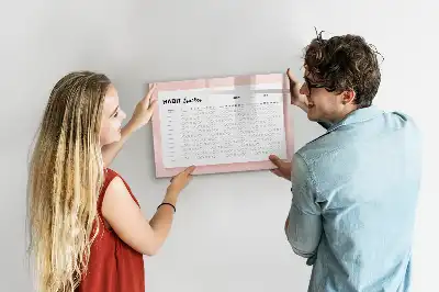 Magnetic glass dry erase board habit tracker