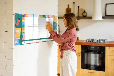 Magnetic glass dry erase board timetable design
