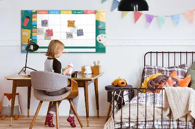 Magnetic glass dry erase board timetable design