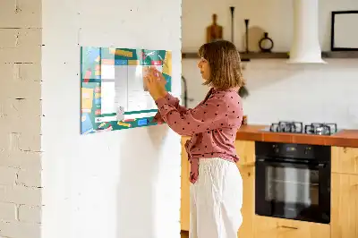 Magnetic glass dry erase board timetable design