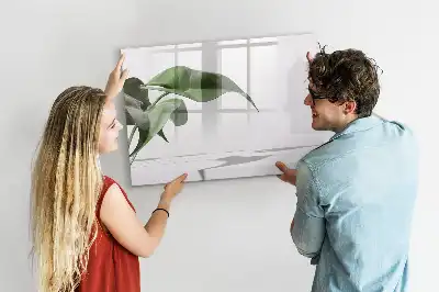 Magnetic marker board with abstract leaves design