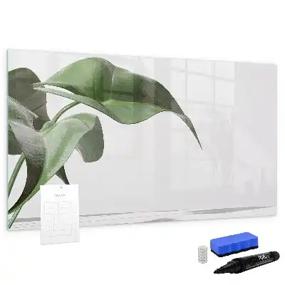 Magnetic marker board with abstract leaves design
