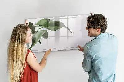 Magnetic marker board with abstract leaves design