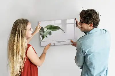 Magnetic marker board with abstract leaves design