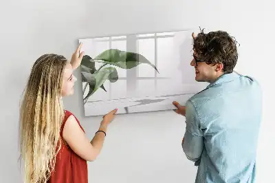 Magnetic marker board with abstract leaves design