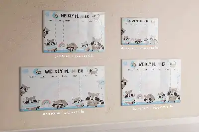 Magnetic glass dry erase weekly planner for children