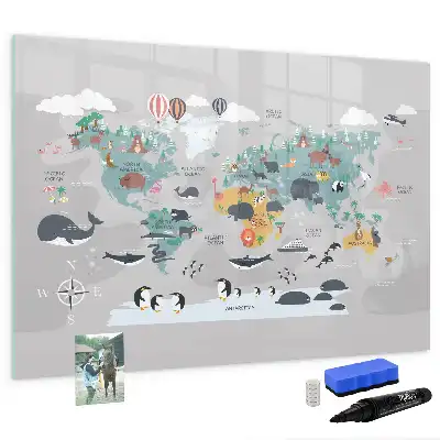 Magnetic marker board cartoon map design