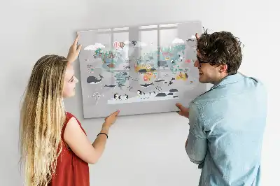 Magnetic marker board cartoon map design