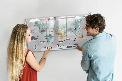 Magnetic marker board cartoon map design