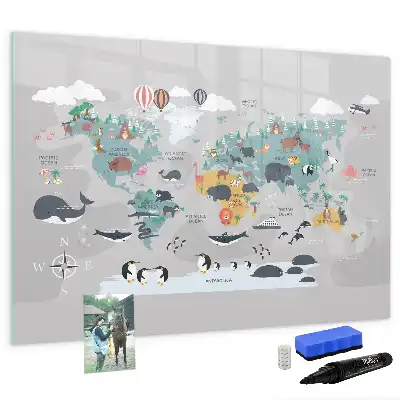 Magnetic marker board cartoon map design