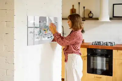 Magnetic marker board cartoon map design