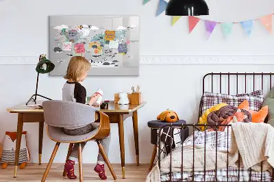Magnetic marker board cartoon map design