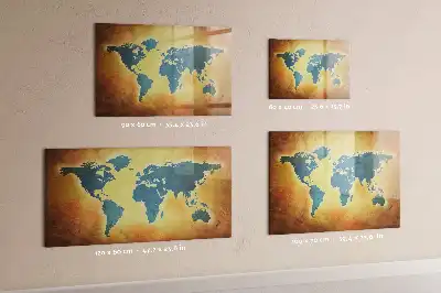 Magnetic marker board with an old world map design