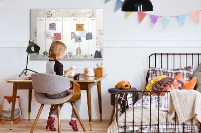 Magnetic marker board weekly planner with animals