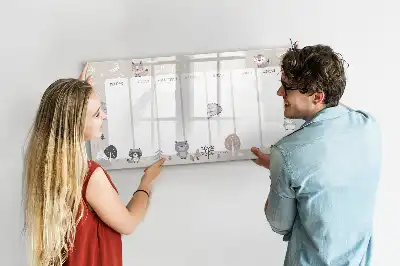 Magnetic marker board weekly planner with animals