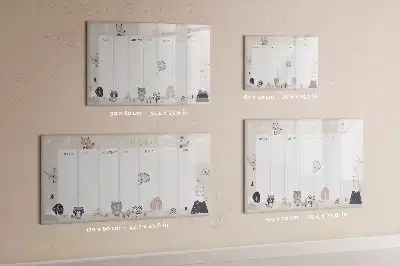 Magnetic marker board weekly planner with animals