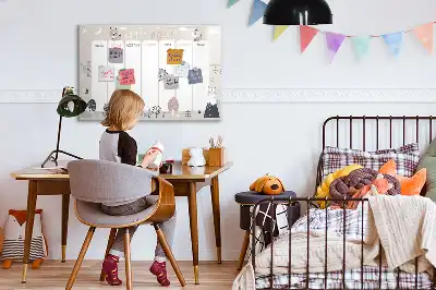 Magnetic marker board weekly planner with animals