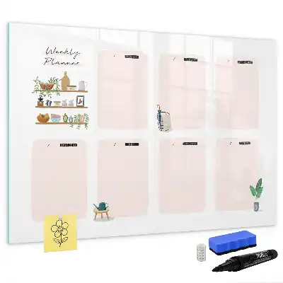 Magnetic weekly planner marker board 