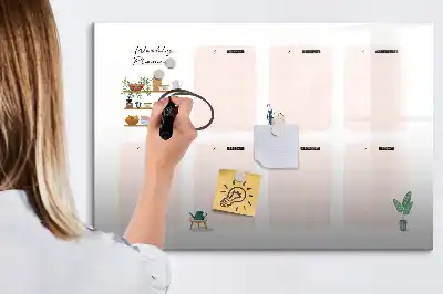 Magnetic weekly planner marker board 