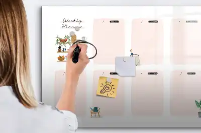 Magnetic weekly planner marker board 
