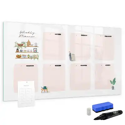 Magnetic weekly planner marker board 
