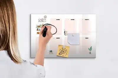 Magnetic weekly planner marker board 